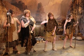 Marcello Hernández, left, Molly Kearney, Chloe Troast and Chloe Fineman in an SNL sketch in May. Hernández is being promoted while Kearney and Troast are exiting the show.