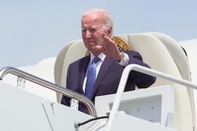 President Biden arrives at Andrews Air Force Base on Tuesday before his return to the White House after his covid isolation in Delaware.