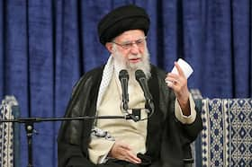 Iran's leader, Ayatollah Ali Khamenei, delivers a speech in July 28.