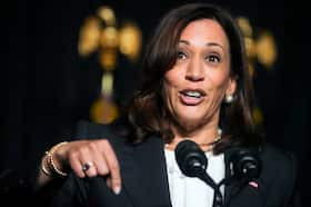 Vice President Kamala Harris speaks at a fundraising dinner in Columbia, S.C., on June 10, 2022. (Meg Kinnard/AP)