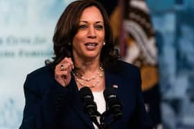 Vice President Kamala Harris delivers remarks at the Eisenhower Executive Office Building on July 15, 2021.