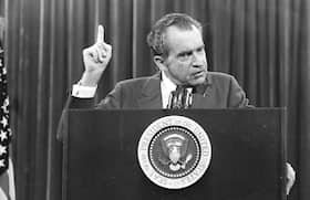 President Richard M. Nixon speaks near Orlando on Nov. 17, 1973.